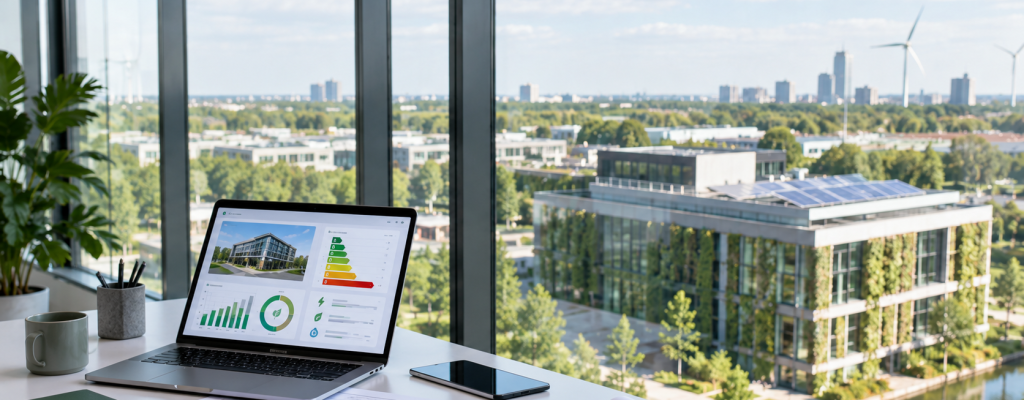 Duurzaam kantoor met energie-dashboard